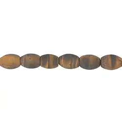 141530503010 Strand olive, Tiger's Eye, matt, 12 x 08mm | wholesaler gems & healing stones