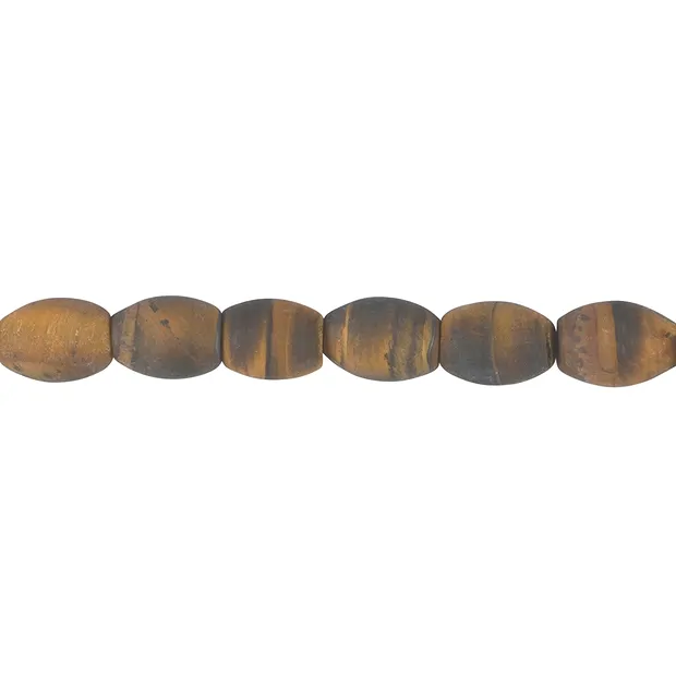 Rangs de colliers Olives, Oeil-de-tigre, mat, 12 x 08mm | Marco Schreier