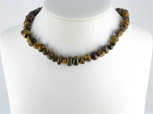 Strand of nuggets "Pebbles", Tiger's Eye, 07 x 09-12mm | Marco Schreier