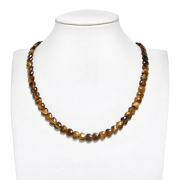 Strang Herz, Tigerauge, 08mm, facettiert | GH Edelsteine, Heilsteine & Schmuck