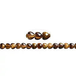 141531104020 Heart strand, Tiger's Eye, 08mm, faceted | wholesaler gems & healing stones