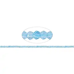 141540104820 Strang Kugeln, Topas (blau), facettiert, 03mm | Edelsteine, Heilsteine & Schmuck