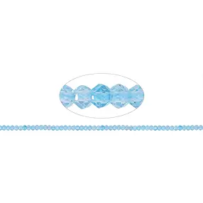 String Beads, Topaz (blue), faceted, 03mm | wholesaler gems & healing stones