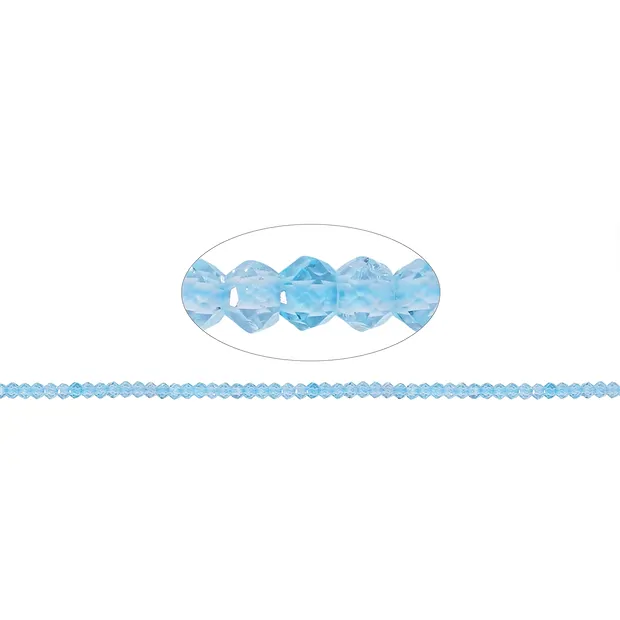 Strang Kugeln, Topas (blau), facettiert, 03mm | Edelsteine, Heilsteine & Schmuck