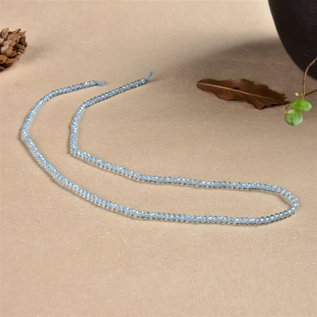 String Beads, Topaz (blue), 02.5mm, faceted | wholesaler gems & healing stones