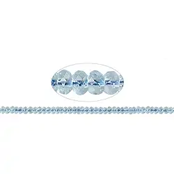 141540300522 Button strand, Topaz (blue), 02-03 x 04mm, faceted | Marco Schreier