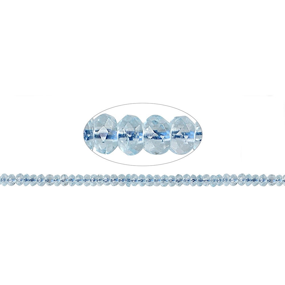 Strang Button, Topas (blau), 02-03 x 04mm, facettiert | Marco Schreier