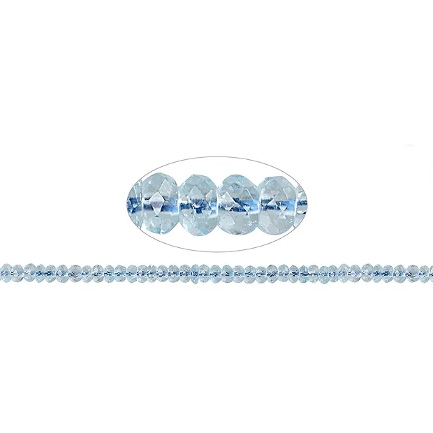 Collar de botones, Topacio (azul), 02-03 x 04mm, facetado | Marco Schreier