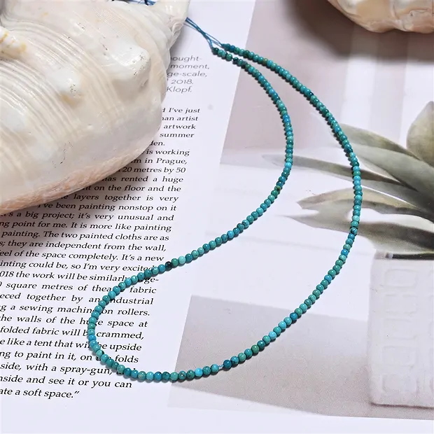 String Beads, Turquoise (stab.), 02mm (39cm) | wholesaler gems & healing stones