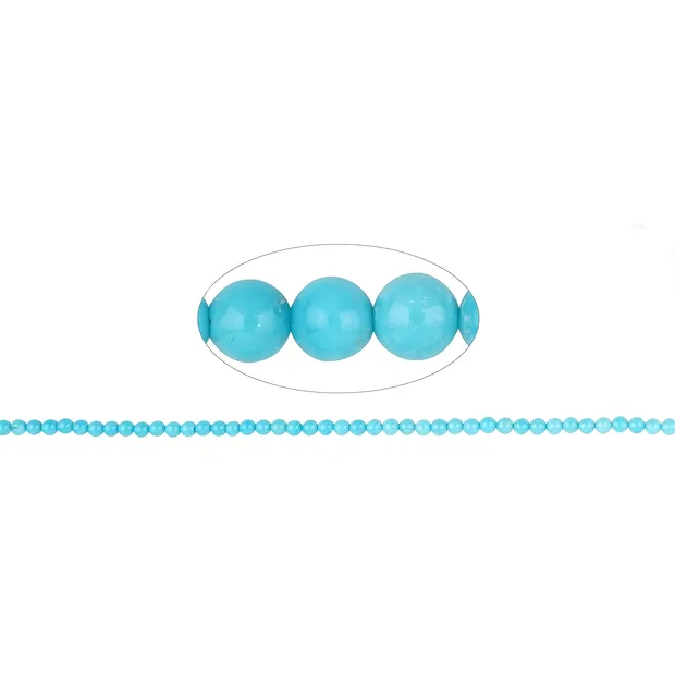 Filo di perline, Turchese (stab.), 03 mm | grossista gemme e pietre curative