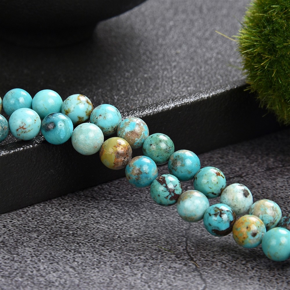 Rang de colliers boules, Turquoise (stab.), 06mm | Marco Schreier