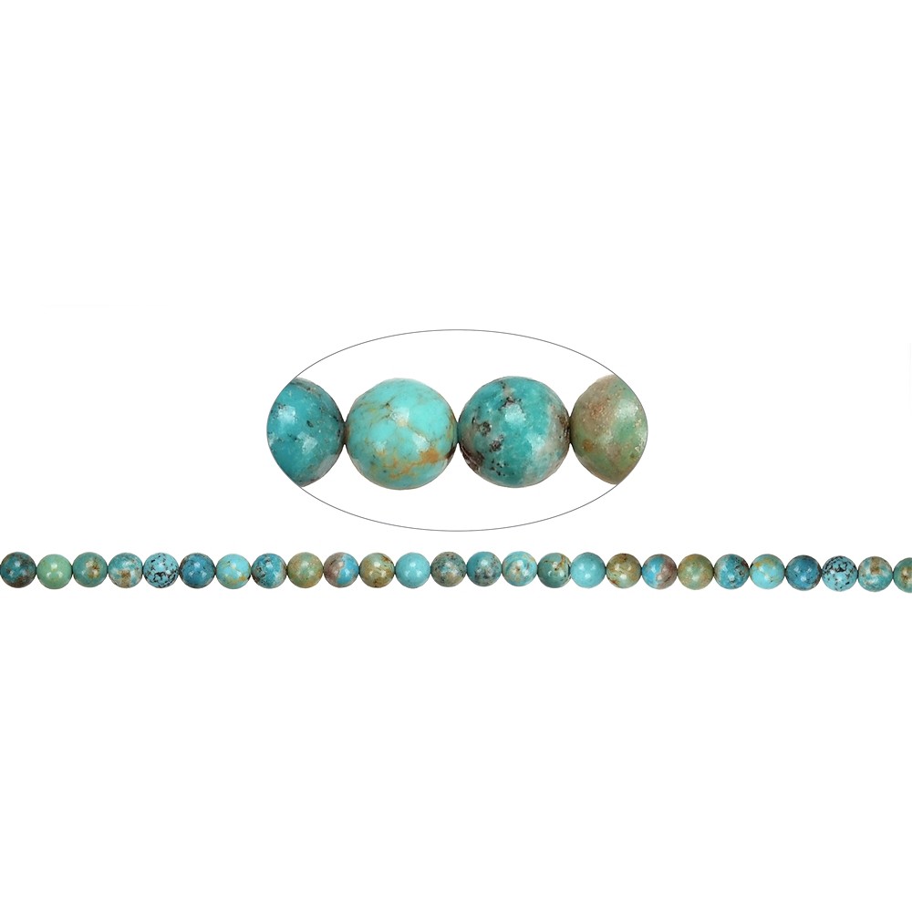 Rang de colliers boules, Turquoise (stab.), 06mm | Marco Schreier