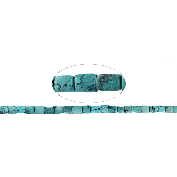 Strand cuboid, Turquoise (stab.), 10 x 06mm | wholesaler gems & healing stones