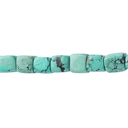 141550200920 Strand of cubes, Turquoise (stab.), 10 x 10mm | wholesaler gems & healing stones
