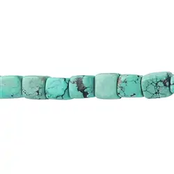141550200920 Strand of cubes, Turquoise (stab.), 10 x 10mm | wholesaler gems & healing stones