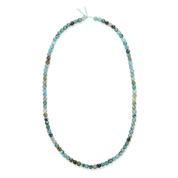 Rang de colliers, Turquoise (stab.), à facettes, 04mm (39cm) | Marco Schreier