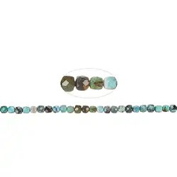 141550208420 Strand cube, Turquoise (stab.), faceted, 04mm (39cm) | Marco Schreier