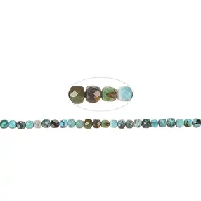 Stringed beads, Turquoise (stab.), 04mm, faceted (39cm) | Marco Schreier