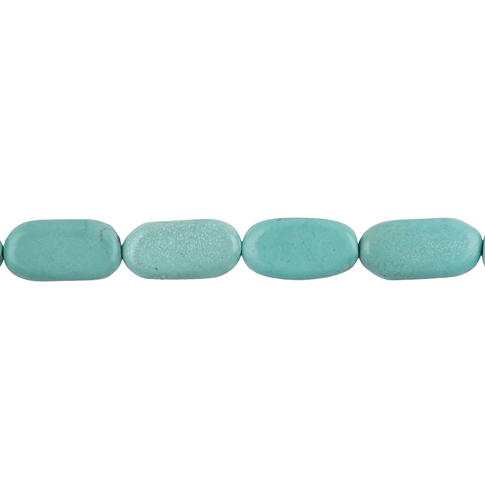 Rang de colliers rectangle plat, Turquoise (stab.), 20 x 10mm | Marco Schreier