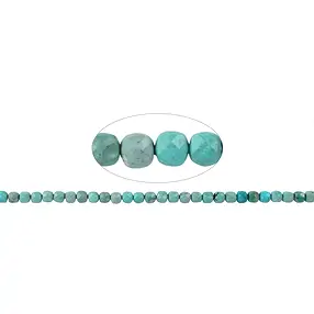 Strang Würfel, Türkis (stab.), 05mm, facettiert (38cm) | Marco Schreier