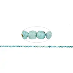 141550209420 Strand cube, Turquoise (stab.), faceted, 03mm (39cm) | Marco Schreier