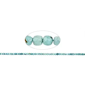 Stringed beads, Turquoise (stab.), 03mm, faceted (39cm) | Marco Schreier