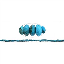 141550300521 Strang Button, Türkis (stab.), 02 x 04mm, facettiert (39cm) | Marco Schreier