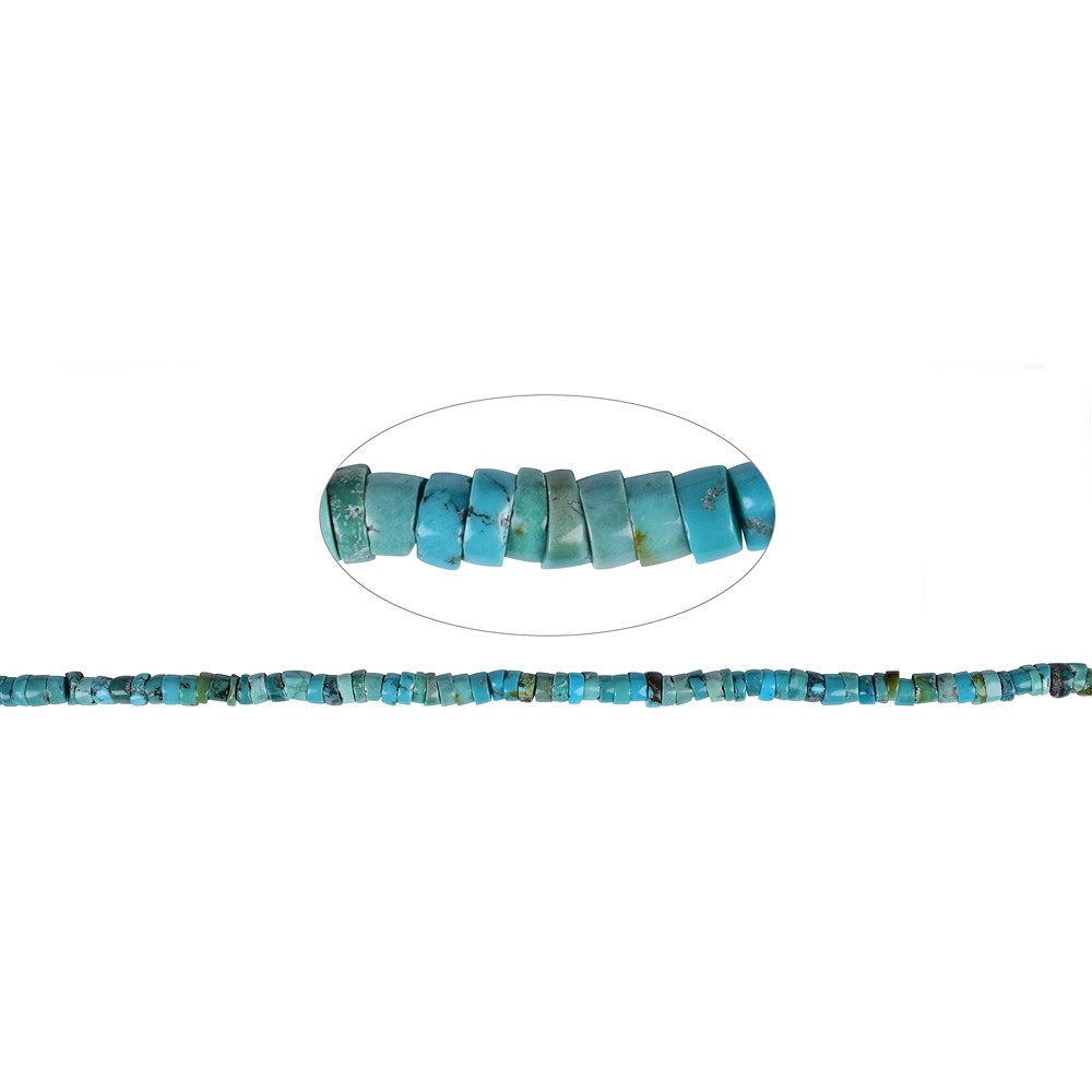 Botón/Heishi, Turquesa (estabilizado), 02-03 x 05mm | Marco Schreier