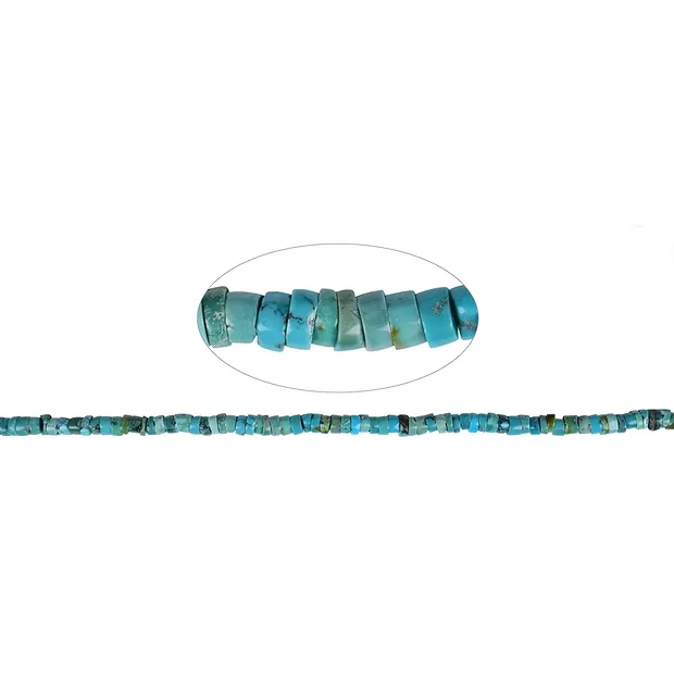 Botón/Heishi, Turquesa (estabilizado), 02-03 x 05mm | Marco Schreier