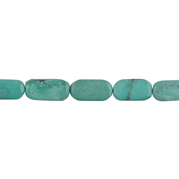 Strand Lense flat, Turquoise (stab.), 14 x 10mm | gems, healing stones & jewelry