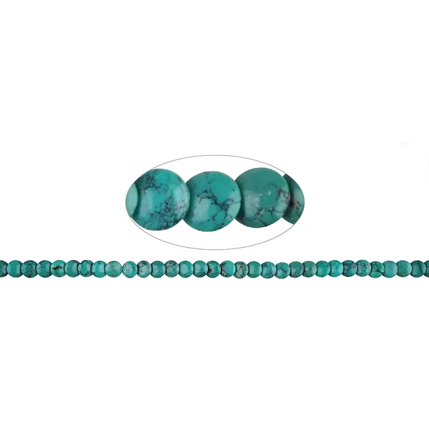 Disc strand, Turquoise (stab.), 08mm | wholesaler gems, healing stones & jewelry