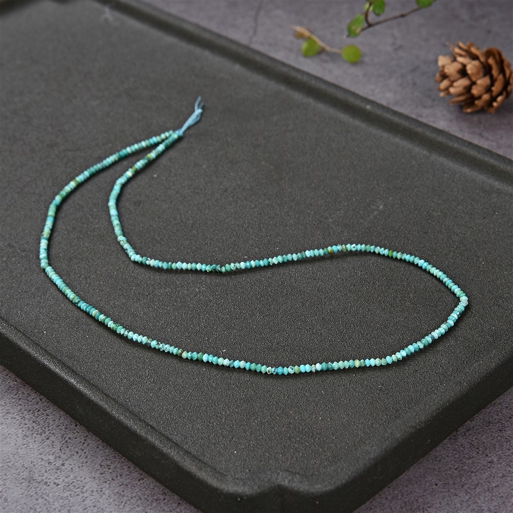 Bottone/disco a filo, Turchese (stab.), sfaccettato, 01 x 02 mm | Marco Schreier