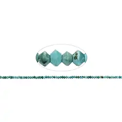 141550325420 Strang Button/Disc, Türkis (stab.), facettiert, 01 x 02mm | Marco Schreier