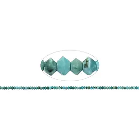 Strang Button/Disc, Türkis (stab.), facettiert, 01 x 02mm | Marco Schreier