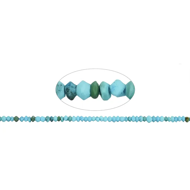 Filo a disco, Turchese (stab.), opaco, 01 x 02 mm (39 cm) | Marco Schreier