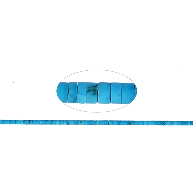 Cylinder strand "Heishi", Turquoise (stab.), 01.5-02.5 x 03.5mm | Marco Schreier