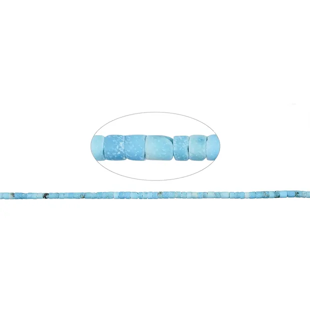 Rang de collier, Turquoise (stab.), mat, 01 x 01mm (37cm) | Marco Schreier