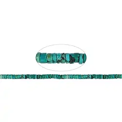 141550409020 Cylinder strand "Heishi", Turquoise (stab.), 02-05 x 08mm (39cm) | Marco Schreier
