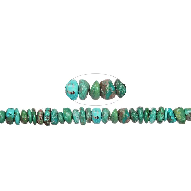 Rang de colliers éclats/disques, Turquoise (stab.), 02-04 x 08-12mm | Marco Schreier