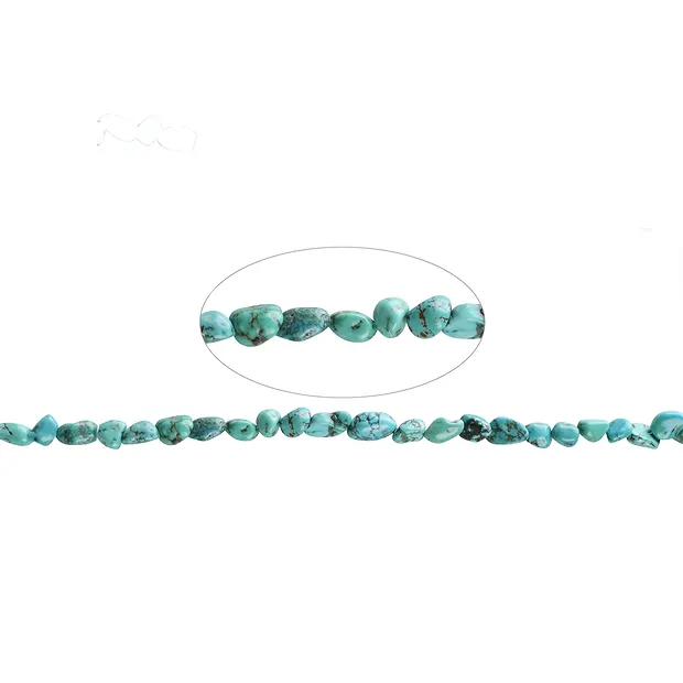 Strand of nuggets, Turquoise (stab.), 06-08mm | wholesaler gems & healing stones