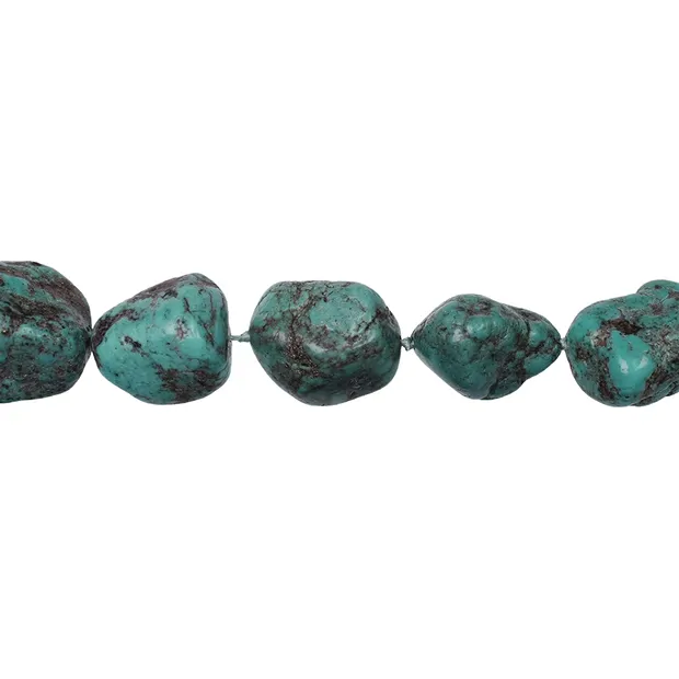 Strand of nuggets, Turquoise (stab.), 16-25 x 13-22mm | Marco Schreier