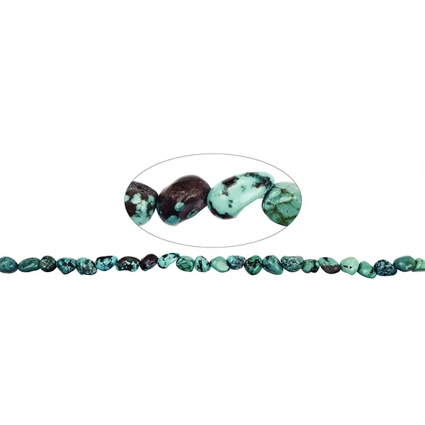 Strand of nuggets, Turquoise (stab.) 06-07mm (42cm) | Marco Schreier