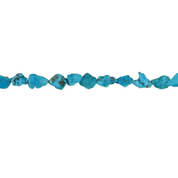 Rang de colliers Nuggets plats, Turquoise (stab.), 12 - 18mm | Marco Schreier
