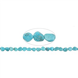 141550630124 Tiras de pepitas planas, Turquesa (estabilizado), 10-12 x 08-10mm | Marco Schreier