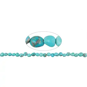 Strand of nuggets, Turquoise (stab.), 08-11 x 03-06mm (39cm) | Marco Schreier