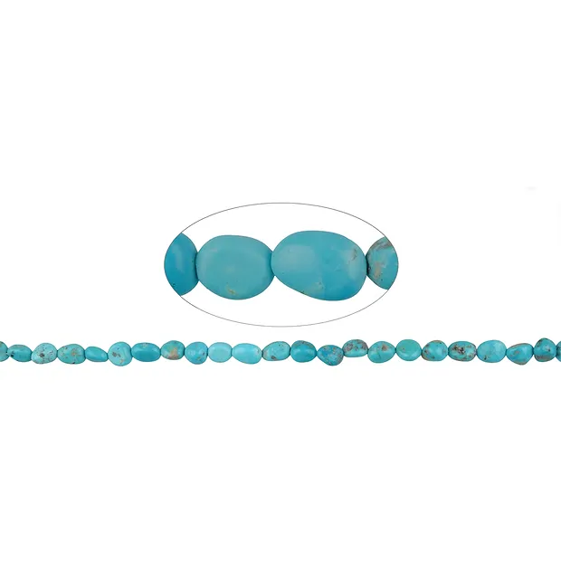 Rang de colliers Nuggets, Turquoise (stab.), 08-11 x 06mm | Marco Schreier