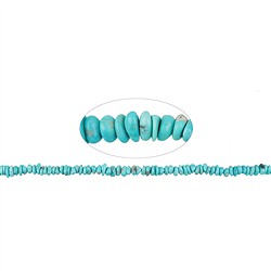 141550630824 Rang de colliers Nuggets plats, Turquoise (stab.), 06 x 03,5mm | Marco Schreier