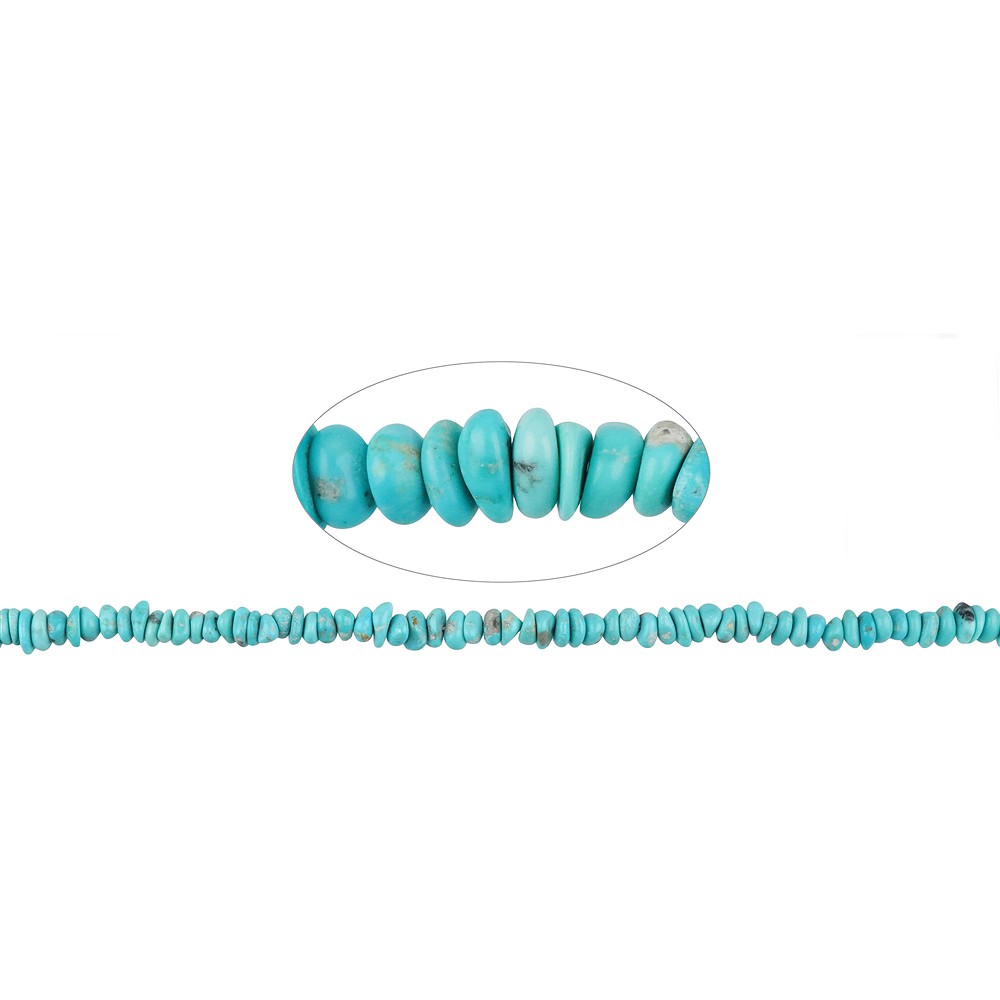 Filo di pepite piatte, Turchese (stab.), 06 x 03,5 mm | Marco Schreier