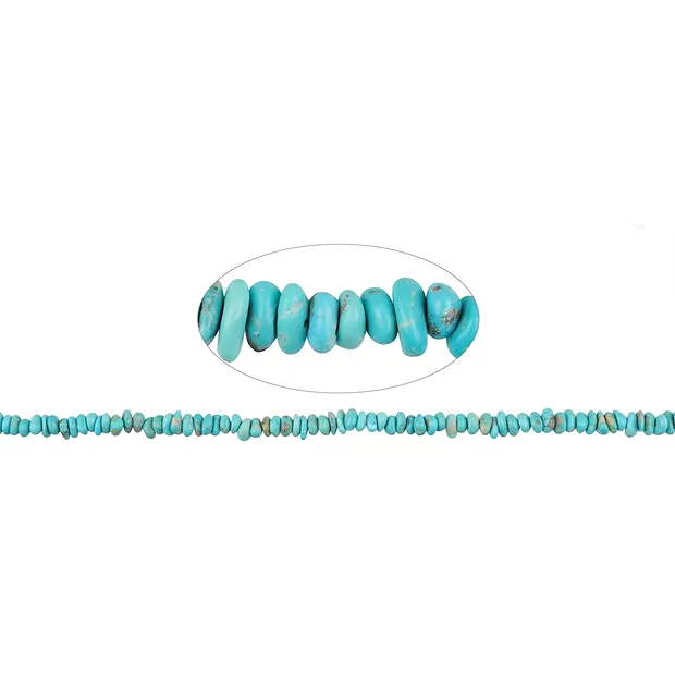 Rang de colliers Nuggets plats, Turquoise (stab.), 05 x 02mm | Marco Schreier