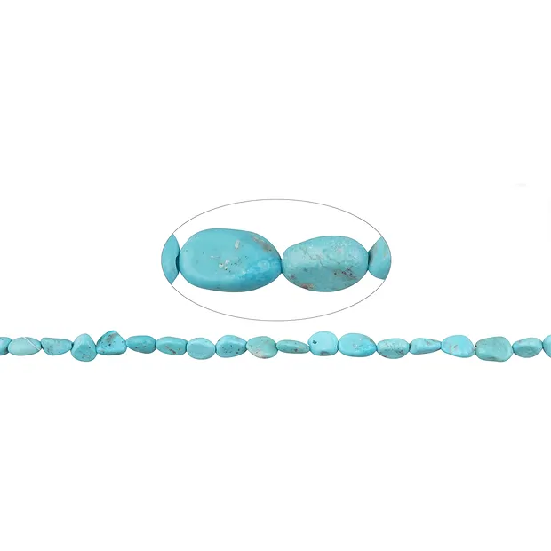 Strand of nuggets, Turquoise (stab.), 06-12 x 03-06mm | Marco Schreier